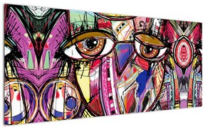 Obraz - Street art - sova (120x50 cm)