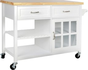 XXXLutz SERVÍROVACÍ VOZÍK, prírodná farba, biela, 117/86/48 cm Livetastic - Barový nábytok - 007968030701
