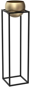 Kovový kvetináč 111,3x29 cm čierna/zlatá