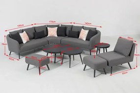 Záhradná zostava MELIA LIKA-TEX® sivá