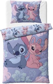 Bavlnené posteľné obliečky Lilo & Stitch - motív Stitch a Angel - 100% bavlna - 70x90 cm + 140x200 cm