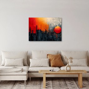 Obraz - Abstraktná maľba mesta (70x50 cm)