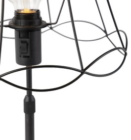 Stolná lampa čierna s rámovým tienidlom 30 cm nastaviteľná - Parte