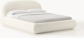 Plyšová čalúnená posteľ s úložným priestorom Alba