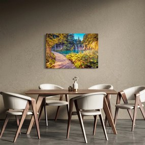 Obraz - Plitvické jazerá, Chorvátsko (90x60 cm)