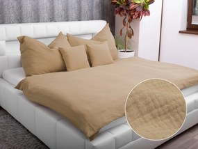 Biante Mušelínové posteľné obliečky Nature MSN-024 Pieskovo béžové Predĺžené 140x220 a 70x90 cm
