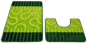 Sada kúpeľňových koberčekov RONDA svetlozelená / tmavozelená