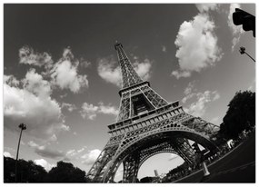 Sklenený obraz - Eiffelova veža v Paríži (70x50 cm)