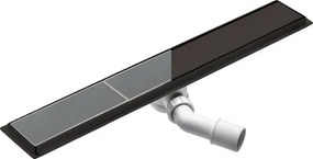 Deante Deante, nerezový lineárny odtokový žľab s otočnou mriežkou (2v1) 70cm, sifón H65, čierna, KOS_N07D