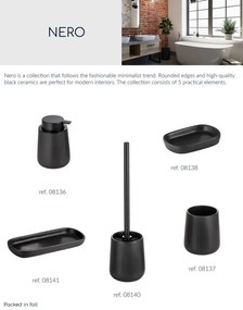 Erga Nero, pohár na zubné kefky na postavenie, čierna matná, ERG-08137