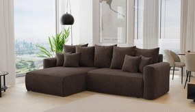 Rohová sedačka Baria (L) (čokoládová). Akcia -20%. Vlastná spoľahlivá doprava až k Vám domov. 1133087