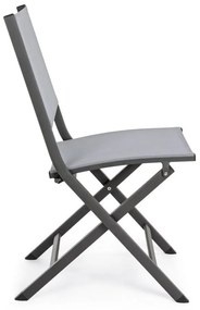 Sivá kovová záhradná stolička Elin – Bizzotto