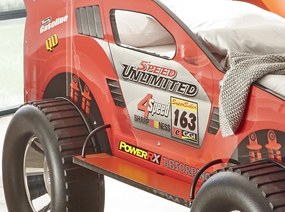 Detská posteľ Jeep 90x200 cm, červené závodné auto