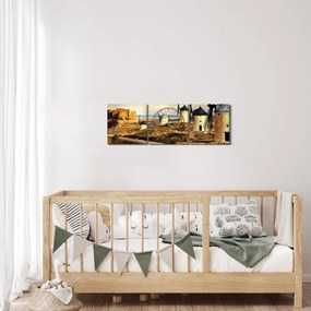 Obraz - Veterné mlyny (s hodinami) (90x30 cm)
