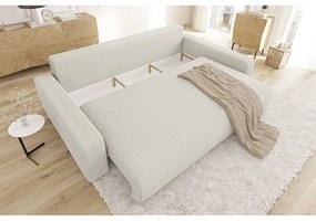 Krémová menčestrová rozkladacia/s úložným priestorom pohovka 234 cm Sara – Ropez