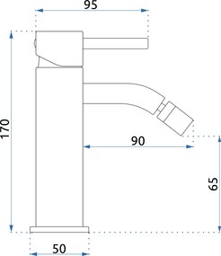 Rea Lungo, bidetová batéria, čierna lesklá, REA-B0665