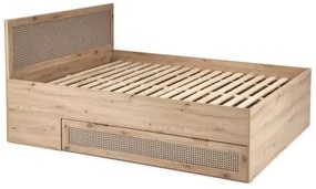 Dvoulůžková postel Borneo K 160x200 s šuplíky dub artisan/černá