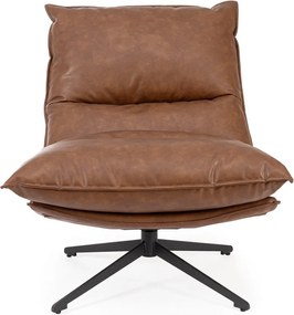 Koňakovohnedé kreslo s úložným priestorom z imitácie kože Alanez – Bizzotto