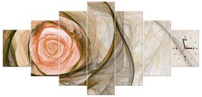 Gario Obraz s hodinami Nádherná ruža fraktál - 7 dielny Rozmery: 210 x 100 cm