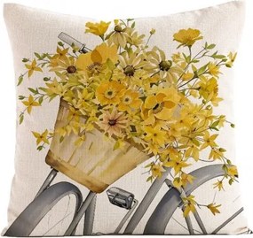 Ľanová obliečka na vankúš VELOBLOOM 45x45 cm, krémová