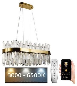 NEDES LED Stmievateľný krištáľový luster na lanku LED/90W/230V + diaľkové ovládanie ND3597