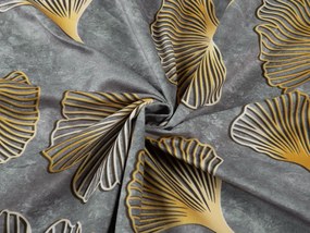 Biante Zamatová obliečka na vankúš Tamara TMR-002 Ginkgo lístky na sivozelenom 50 x 50 cm