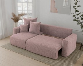 Rohová sedačka Denia (L) (púdrovo ružová). Akcia -20%. Vlastná spoľahlivá doprava až k Vám domov. 1133121