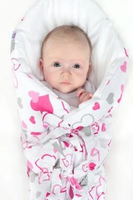 NEW BABY Klasická šnurovacia zavinovačka New Baby modré srdiečka