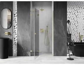 Mexen, Mexen Lunar L Otočné ľavé sprchové dvere 115 cm, transparentné, brúsené zlaté - 834L-115-000-55-00-L