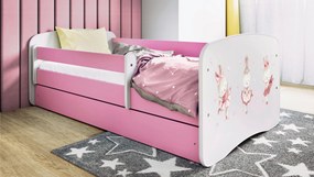 XXXLutz POSTEĽ PRE DETI A MLÁDEŽ 80/160 cm, biela, pink MID.YOU - Detské izby - 00214200022V