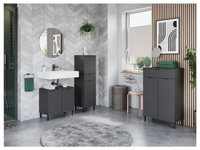 Antracitová vysoká kúpeľňová skrinka 60x97 cm Arcena – Germania