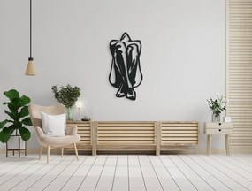 drevko Drevená nálepka na stenu Žena Rozmer obrazu: 44,5 x 22 cm, Farba dekorácie: Čierna