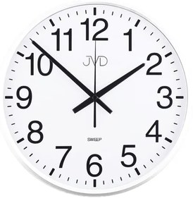 Tiché hodiny JVD HP684.4 – biele, plynulý chod sweep (30 cm)