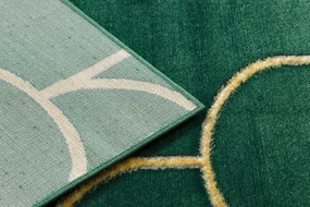 Koberec EMERALD exkluzívny 1021 glamour, styl art deco fľaškovo zelený / zlatý