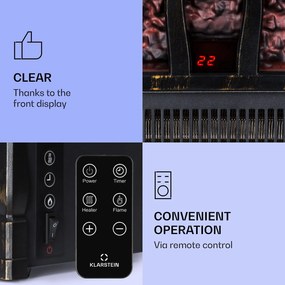 Klarstein Kamini FXL 2G, elektrický krb, krbová vložka, 1800 W, 3D LED ilúzia plameňa