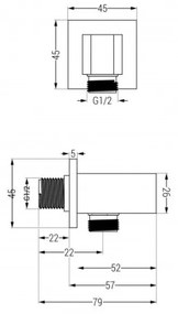 Sprchová súprava podomietková MEXEN CUBE DR02 25 cm čierna