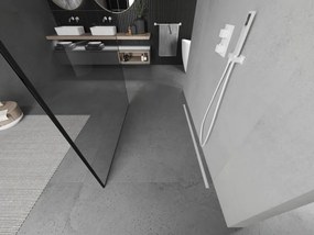 Mexen Kioto, sprchová zástena Walk-In 150 x 200 cm, 8mm sklo čierny vzor, biely profil, 800-150-002-20-70