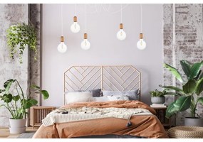 Luster na lanku MIROS 5xE27/60W/230V pavúk biela/medená