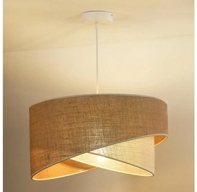 Duolla - Luster na lanku YUTE CELLO 1xE27/15W/230V pr. 45 cm hnedá/šedá