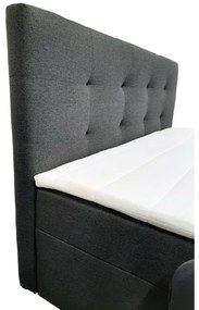 Čalúnená posteľ EMBER 180x200 cm s matracmi a topperom, s úložným priestorom, antracitová