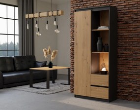 Regál Respeto 2 (antracit + dub artisan). Akcia -20%. Vlastná spoľahlivá doprava až k Vám domov. 1132649