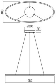 Redo 01-3339 - LED stmievateľný luster na lanku LEO LED/48W/230V čierny