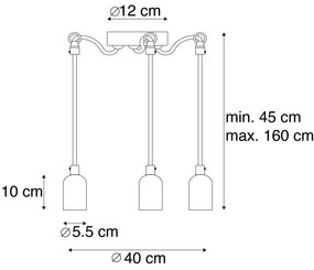 Priemyselné závesné svietidlo sivá betón - Cava 3