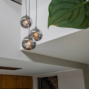 Inteligentné závesné svietidlo čierne s dymovým sklom vrátane 3 Wifi A60 - Wallace