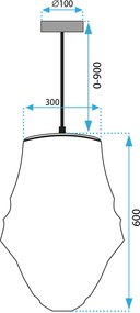 Toolight Toolight, stropné svietidlo 1xE27 APP1322-1CP, prírodná-čierna, OSW-02429