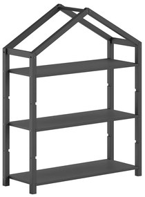 Antracitová detská knižnica z borovicového dreva 111x141x40 cm Dallas – Vipack