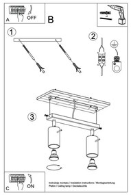 Sollux SL.0092 - Bodové svietidlo RING 2 2xGU10/10W/230V čierna