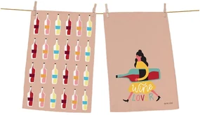 Súprava 2 bavlnených kuchynských utierok Butter Kings Wine Lover, 70 x 50 cm