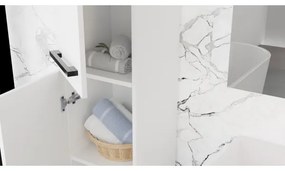 Kúpeľňová skrinka s umývadlom KATE + zrkadlová skrinka + závesná skrinka biela