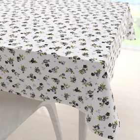 Biante Bavlnený štvorcový obrus Sandra SA-345 Sivé ružičky na bielom 130x130 cm